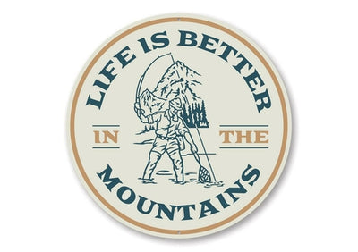 Fly Fishin Mountain Sign