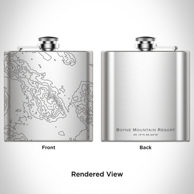 Boyne Mountain Resort - Michigan Engraved Topographic Map Hip Flask