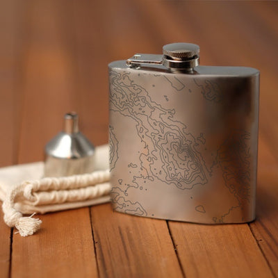 Boyne Mountain Resort - Michigan Engraved Topographic Map Hip Flask