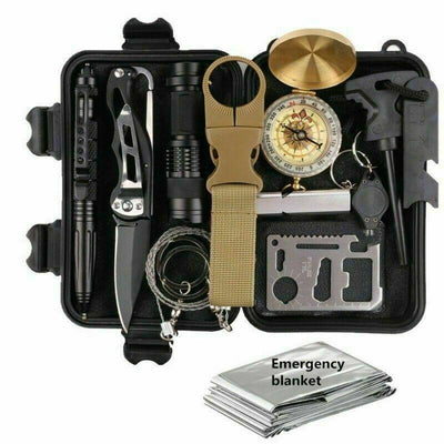 14 in 1 Outdoor Emergency Survival Gear Kit Camping Tactical Tools SOS